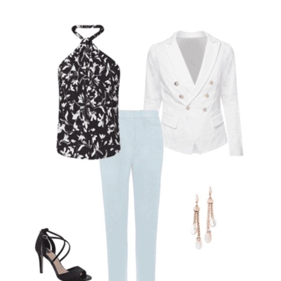 White House Black Market Floral Twist Halter Top - Picture 8 of 9